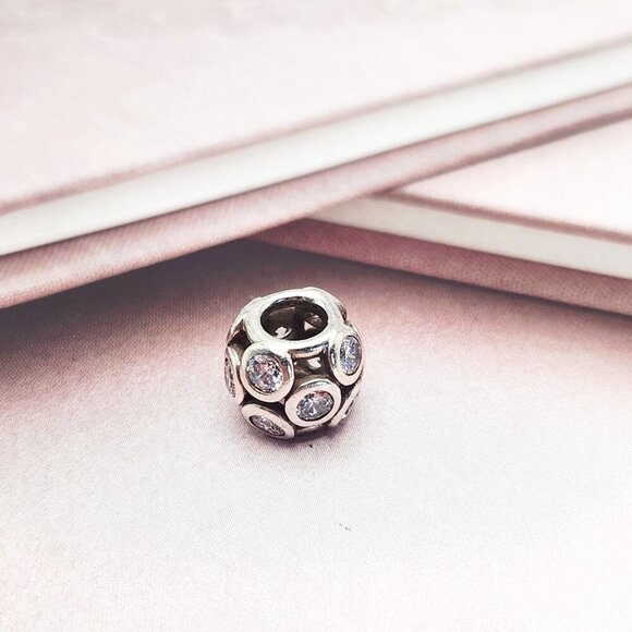 Pandora Whimsical Lights Silver Sparkly CZ 925 Sterling Silver Charm Authentic - Picture 1 of 2